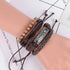 Lederarmband Metal Rose Edelstahl Holzperlen Stoff geflochten